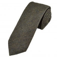 Profuomo Sky Blue Label Brown & Navy Blue 100% Wool Men's Designer Country Tie