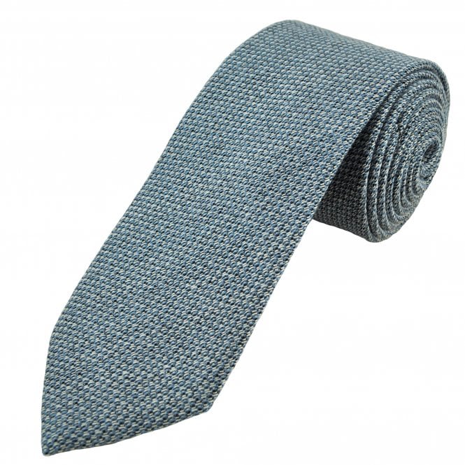 Profuomo 'Sky Blue Label' Light Blue & Grey Micro Pattern Men's Wool Silk Blend Designer Tie