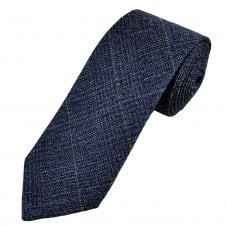 Profuomo Sky Blue Label Purple Fine Check Pattern Silk Mix Men's Designer Tie