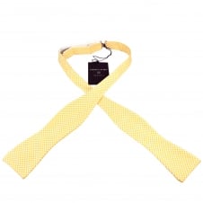 Profuomo White & Yellow Gingham Checked Cotton 2 Piece Adjustable Self Tie Bow Tie