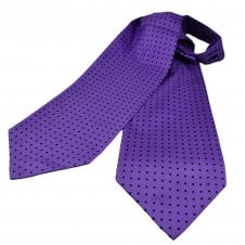 Purple & Black Polka Dot Silk Casual Day Cravat