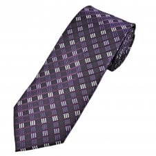 Purple, Black, Silver, Mauve & Lilac Patterned Men's Tie