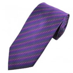 Purple & Multi Coloured Square Patterned Men's Silk Tie