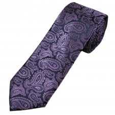 Purple & Navy Blue Paisley Pattern Men's Tie