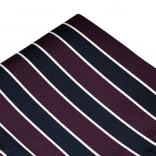 Purple, Navy Blue & White Striped Pocket Square Handkerchief