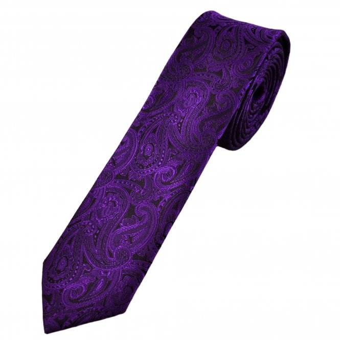 Purple Paisley Pattern Boys Tie