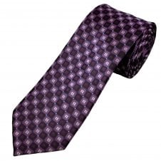Purple, Plum, Lilac & Teal Green Square Patterned Men's Tie