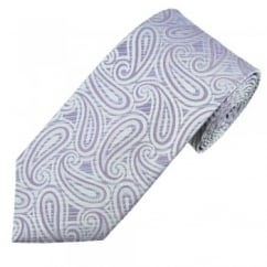 Purple & Silver Bold Paisley Men's Silk Tie
