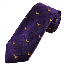 Purple Standing Pheasant Men's Silk Country Tie