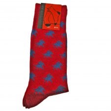 Racing Horses On Burgundy Men's Novelty Socks