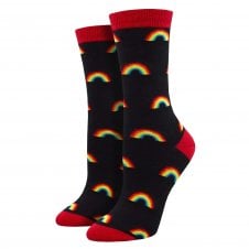 Rainbow, Black Luxury Ladies Socks