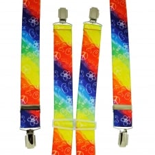 Rainbow Coloured Love & Peace 1969 Men's Trouser Braces