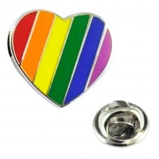 Rainbow Gay LGBT Pride Love Heart Lapel Pin Badge
