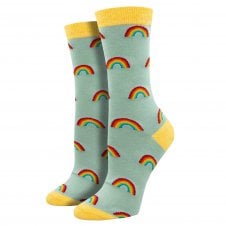 Rainbow, Heather Blue Luxury Ladies Socks
