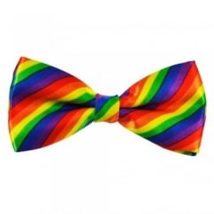 Rainbow Striped Novelty Bow Tie