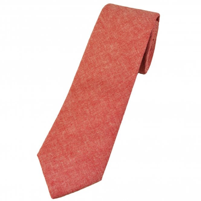Raspberry Red & White 100% Cotton Tie by Lupi Romani