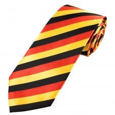 Red, Amber & Black Striped Men's Tie