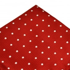 Red and White Polka Dot Pocket Square Handkerchief