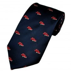 Red Beetle Car on Navy Blue Men's Novelty Tie