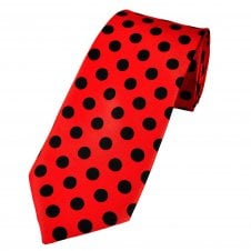 Red & Black Polka Dot Men's Tie