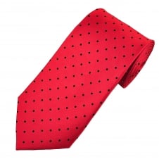 Red & Black Polka Dot Silk Tie