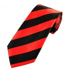 Red & Black Repp Striped Men's Tie