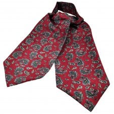 Red, Blue, Navy, Silver & Yellow Paisley Patterned Day Cravat