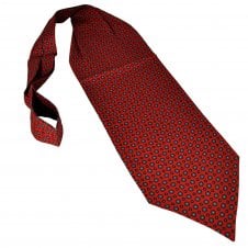 Red, Blue & Orange Circle Pattern Luxury Silk Cravat Tie - Made in Italy