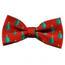 Red Christmas Tree Novelty Christmas Bow Tie
