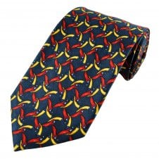 Red & Green Chillies on Blue Men's Novelty Tie