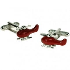 Red Helicopter Novelty Cufflinks