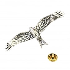 Red Kite Bird English Pewter Lapel Pin Badge