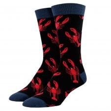 Red Lobster Black Luxury Bamboo Men's Socks