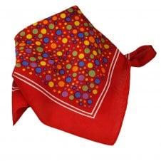 Red Multi Coloured Polka Dot Bandana Neckerchief
