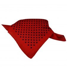 Red & Navy Blue Polka Dot Bandana Neckerchief 