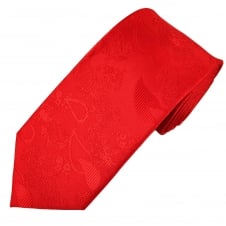 Red Paisley Patterned Men's Tie