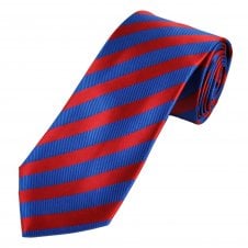 Red & Royal Blue Striped Men's Tie