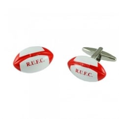 Red Rugby Union RUFC Ball Cufflinks