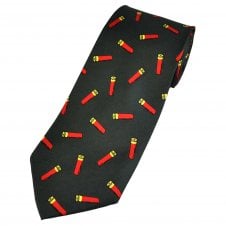 Red Shotgun Cartridges Green Men's Novelty Silk Tie