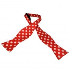Red & Silver Polka Dot Men's Self Tie Bow Tie