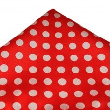 Red & Silver Polka Dot Pocket Square Handkerchief