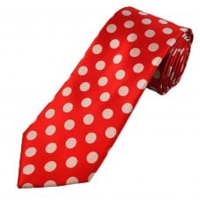 Red & Silver Polka Dot Tie