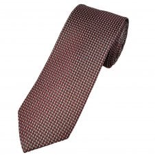 Red & Silver Teardrop Pattern Luxury Silk Men's Tie