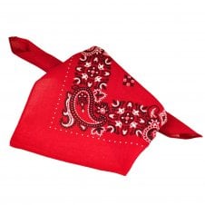 Red, White & Black Paisley Patterned Bandana Neckerchief