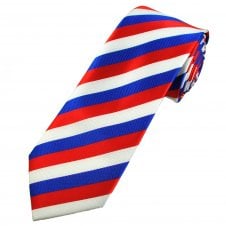 Red, White & Blue Striped Men's Tie