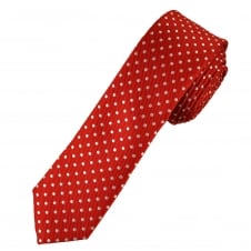Red & White Polka Dot Men's Skinny Tie