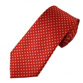 Red & White Big Polka Dot Necktie & Pocket Square Set – Christmas, Prom, Party