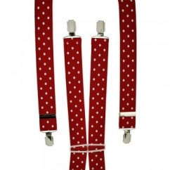 Red & White Polka Dot Men's Trouser Braces