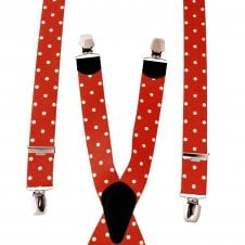 Red & White Polka Dot Men's Trouser Braces