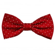 Red & White Polka Dot Silk Bow Tie
